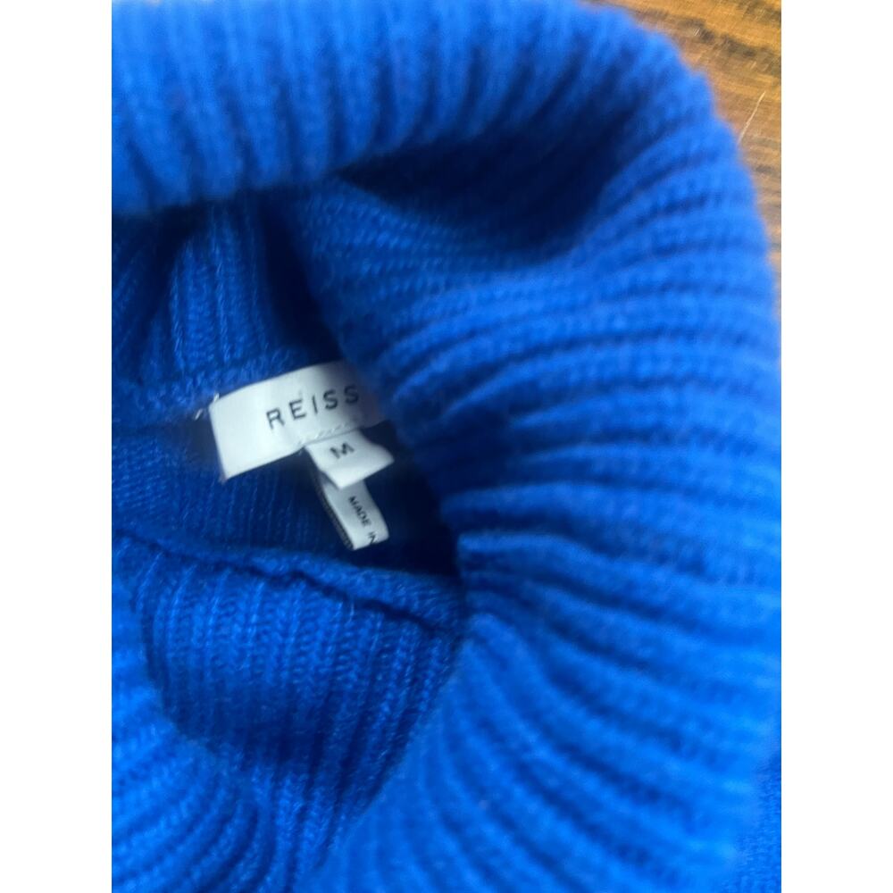 REISS women’s Sarah Cashmere Wool Roll Neck sweater Sz. M blue - Picture 6 of 9